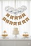 Happy Birthday Kraft Silver Leaf Lettering Transparent Silver Confetti Balloon Set