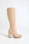 Mbzfr5013S-Vz Women's Mink Suede Thick Heeled Zippered Long Boots