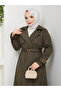 Double-Breasted Collared Belted Full-Length Modest Trench Coat RC1403056 - 6