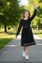 Girls' Black Long-Sleeve Chiffon Tulle Occasion Dress - Special Day and Event Outfit - 3