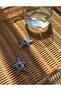 Zra Brand Trend Blue White Ceramic Starfish Earrings(5X5Cm) - 2