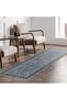 Blue Gray Anthracite Antique Chenille Carpet Rug Runner Non-Slip Washable Fringed Kitchen Living Room - 8