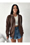 Women's Zippered Hooded Plain Cardigan - Minimalism and Quality Together - 4