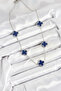 316L Steel Chain Silver Navy Blue Color Clover Women's Necklace - - 2