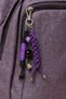 Purple and Black Paracord Fish and Transparent Bead Detailed Bag Charm Keychain