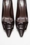 Astra Brown Striped Buckle Women's Heeled Shoes - 2