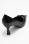 Astra Black Striped Buckle Women's Heeled Shoes - 5