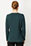 Women's V-Neck Shoulder Beading Embroidered Blouse Green - 3