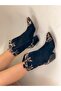 DORİ BLACK SUEDE LEOPARD DETAIL DALLAS WESTERN BOOTS - 3
