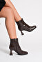 Meylin Bitter Brown Matte Patent Leather Blunt Toe Women's Boots - 3