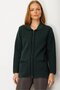 Women's Polo Neck Pocket Embroidered Wool Cardigan Green - 5