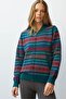 Women's Judge Collar Jacquard Wool Cardigan Early 20Th Century