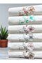 6 Pieces 50X90 Hand Face Towel Set with 3D Flower Embroidery - 4