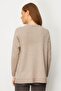 Women's Crew Neck Long Striped Cardigan Mink - 4