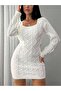 Women's Knitwear Zigzag Patterned Dress - 6
