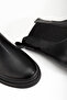 Women's Black Leather Side Elastic Daily Boots - 5