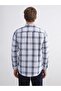 Regular Fit Long Sleeve Plaid Dobby Men's Shirt (W5) - 4