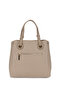 Women's Faux Leather Taupe Shoulder Bag - 3
