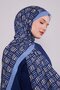 Blue Square Line Pattern Club Shawl
