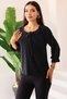 New Season Women's Black Color Stone/Glitter/Shimmering Tie Detail Long Sleeve Blouse – Women's Blouse - 4