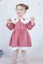 Baby Girl Dress Gingham Cherry Red Birthday Party Wedding Special Occasion Girls' Casual Dress - 3