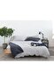 Navy Blue-Natural 100% Cotton Washed Vintage Double Duvet Cover Set, (200 X 220) - 3