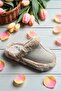 Indoor Plush Furry Closed Front Eva Sole Gift Slippers Beige