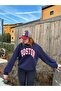 Women's Navy Blue Zipper Detailed Sweatshirt - 2
