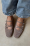 Women's Ballet Flats Taupe Suede - 4