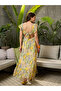 Green Floral Square Neck Maxi Dress - 5