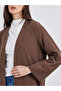 Brown Suede Look Front Open Abaya - 3