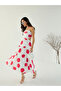 White Back Cut-Out Polka Dot Midi Dress - 3