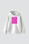 Neon Chaos Printed Oversize Unisex White Hoodie