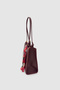 Ivora Knotted Handle Scarf Detailed Rectangular Tote Shoulder Bag Burgundy - 4