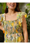 Green Floral Square Neck Maxi Dress - 4
