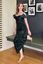 Emerald Sequined Sleeveless Dress - 2