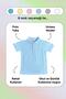Blue Short Sleeve Solid Color Collared 6-17 Years Old Children's School Lacoste T-Shirt Polo Neck T-Shirt - 4
