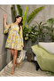 Green Floral Back Smocked Mini Dress - 6