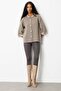 Women's Stand Collar Sleeve and Collar Embroidered Wool Coat K.Beige - 5
