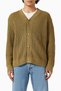 Green Cotton Relaxed Fit Cardigan, Minimalist and Modern Men's Style
