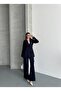 Women's Dabıl Fabric Tie-Up Blazer Jacket & High Waist Palazzo Pants Set - 7