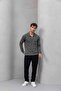 Eric Relax Fit Half Zip Polo Neck Thessaloniki Fabric Men's Sweatshirt - Hunter Green - 4
