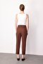 Women's Five-Pocket Fabric Trousers Brown - 3