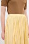 Wrinkled Look Long Flared Skirt Yellow - 4