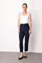Women's Five-Pocket Fabric Trousers Navy Blue - 4