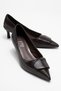 Briana Brown Striped Buckle Women's Heeled Shoes