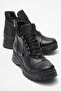 Women's Lace-Up Boots Black Leather