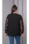 Women's Crystal Fabric Sweatshirt with Tulle Detail on the Sleeves - 4