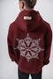Men's Itsbyzey Embroidered Hooded Oversize Hoodie Burgundy - 6