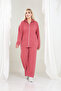 Women's Plus Size Zippered Long Sleeve Comfortable Casual Mock Neck Tracksuit Set - 4